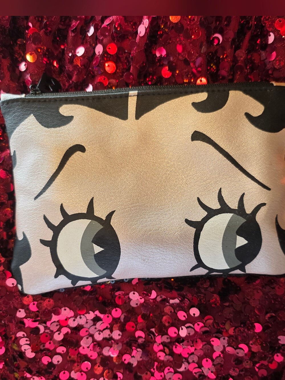 Betty Boop Ipsy Sequin Makeup Bag Pink Cosmetic Pouch Y2K Retro Glam Collector